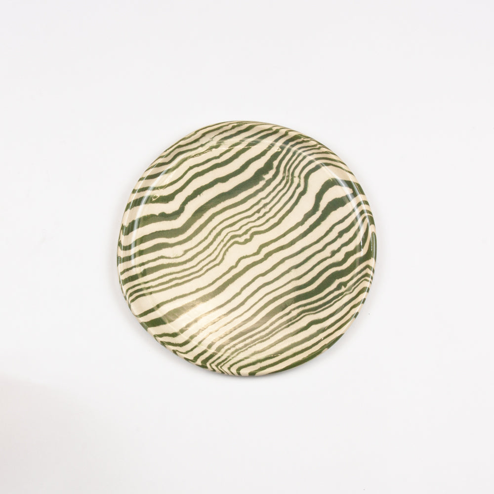 Green & White Marble Side Plate