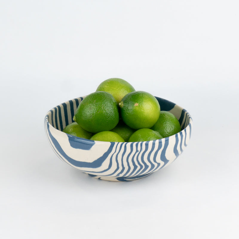 Blue & White Marble Cereal Bowl